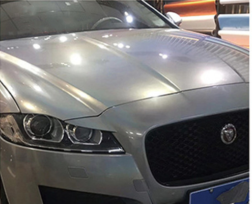Matte Gold Laser Grey Glitter Car Wrap Air Release Non Blading 140gsm