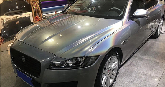 Matte Gold Laser Grey Glitter Car Wrap Air Release Non Blading 140gsm