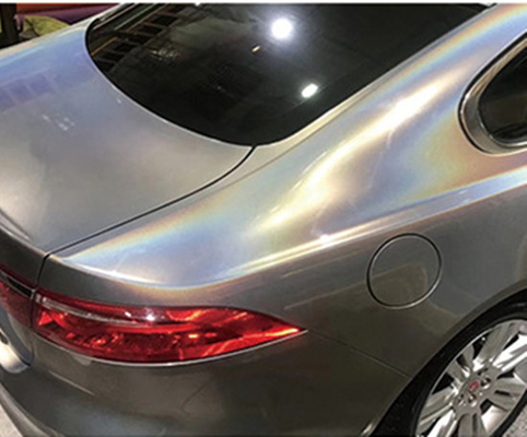 Matte Gold Laser Grey Glitter Car Wrap Air Release Non Blading 140gsm