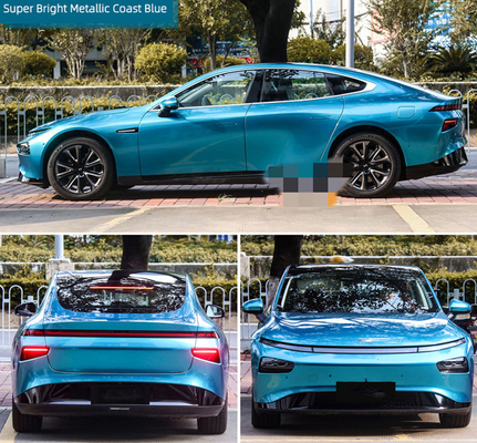 Swipeable Air Release PET Gloss Car Vinyl Wrap Metallic Coastal Blue