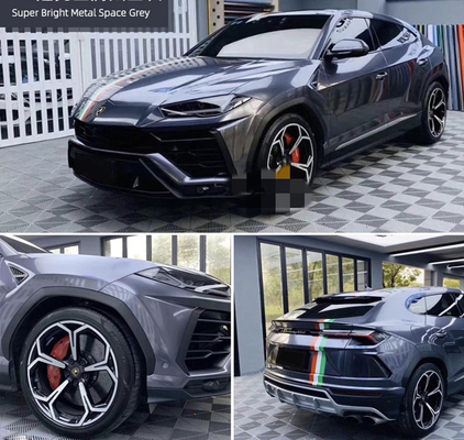 Szary połysk samochodowy Vinyl Wrap z wkładką uwalniającą PET bez pęcherzyków metalowej przestrzeni