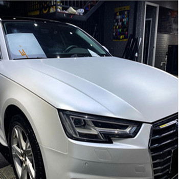 Audi Electro Optic Metallic White Car Wrap Film Air Release Slide Slide