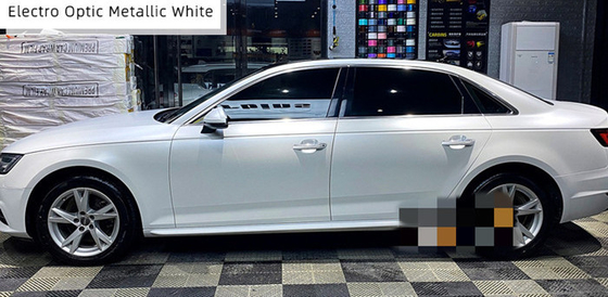 Audi Electro Optic Metallic White Car Wrap Film Air Release Slide Slide
