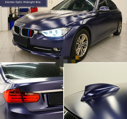PET Electric Optic Midnight Blue Car Wrap Film Nieblaknąca Wodoodporna