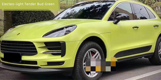 PET Swipeable 60µM Light Bud Green Car Vinyl Wrap Przezroczysty usuwalny klej akrylowy