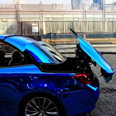 Zdejmowany klej Chrome Blue Car Wrap Mirror Effect Vinyl Wrap