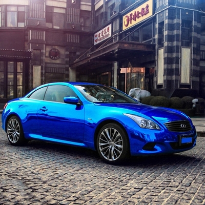 Zdejmowany klej Chrome Blue Car Wrap Mirror Effect Vinyl Wrap