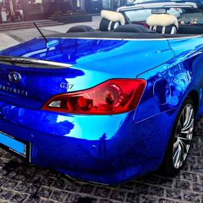 Zdejmowany klej Chrome Blue Car Wrap Mirror Effect Vinyl Wrap