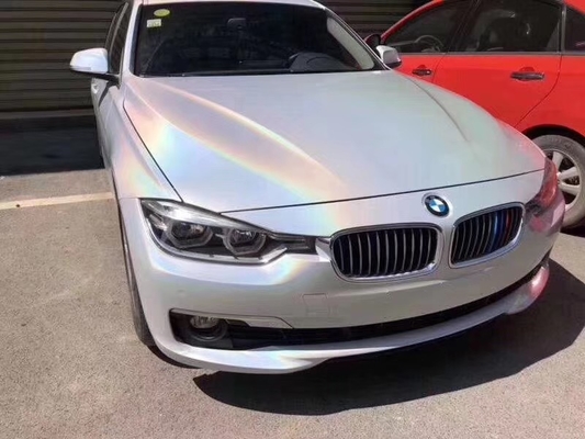 Odporny na temperaturę klej Vinyl Car Wrap Laser White Sparkle Car Wrap 140gsm