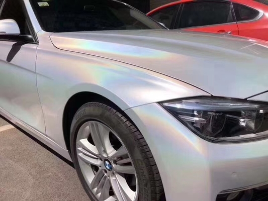 Odporny na temperaturę klej Vinyl Car Wrap Laser White Sparkle Car Wrap 140gsm