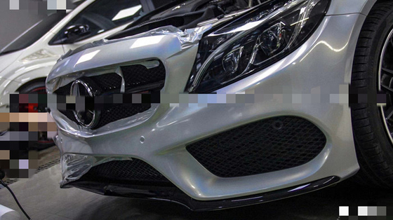 5 lat trwałości Diamentowy brokatowy samochód Wrap Silver Sparkle Vinyl Wrap 1,52 m szerokości