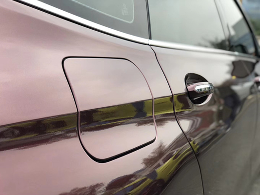 Zdejmowany klej akrylowy Matowy samochód Vinyl Wrap Metaliczny czarny kolor róży