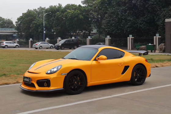 Air Release Gloss Yellow Metallic Car Wrap Film Przesuwany Anti UV