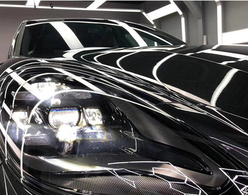 Metaliczny czarny 60 µM połysk samochodowy Vinyl Wrap Bez pęcherzyków powietrza Przesuwany