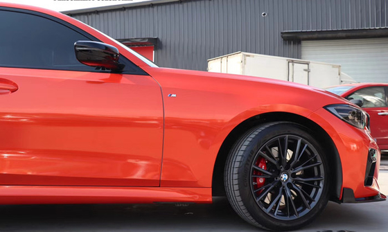 Zdejmowany klej Gloss Fire Orange Car Wrap Odporna na zarysowania folia winylowa uwalniająca powietrze