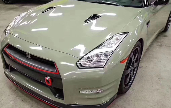 Tolerancja ciepła Przesuwana folia samochodowa o bardzo wysokim połysku Khaki Green Automotive Vinyl Wrap