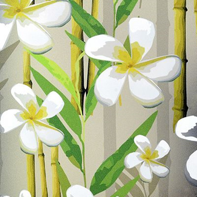 Bambusowa, kwiatowa, dekoracyjna folia okienna Ochrona prywatności SGS