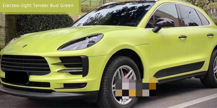 PET Swipeable 60µM Light Bud Green Car Vinyl Wrap Przezroczysty usuwalny klej akrylowy