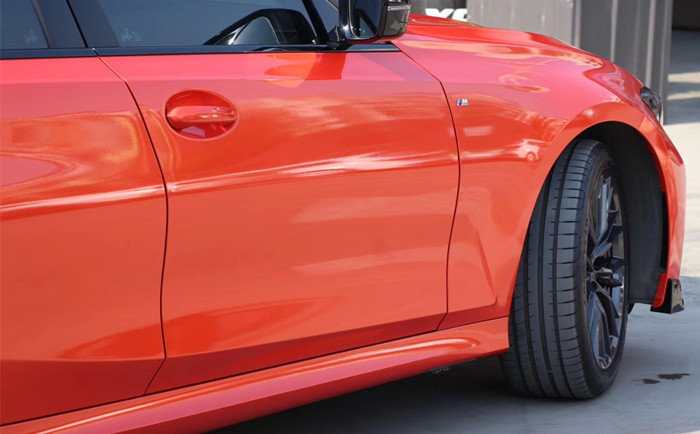 Zdejmowany klej Gloss Fire Orange Car Wrap Odporna na zarysowania folia winylowa uwalniająca powietrze