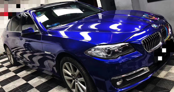 Glare Blue Gloss Car Vinyl Wrap Air Release Przesuwany do reklamy pojazdu