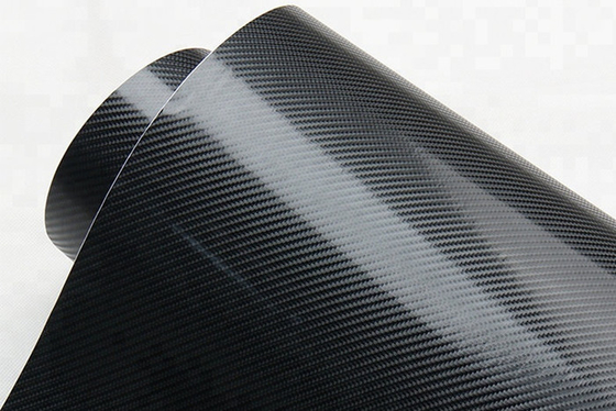 Gloss 4D Black Carbon Fibre Vinyl Wrap Film Uwalnianie powietrza Slidable